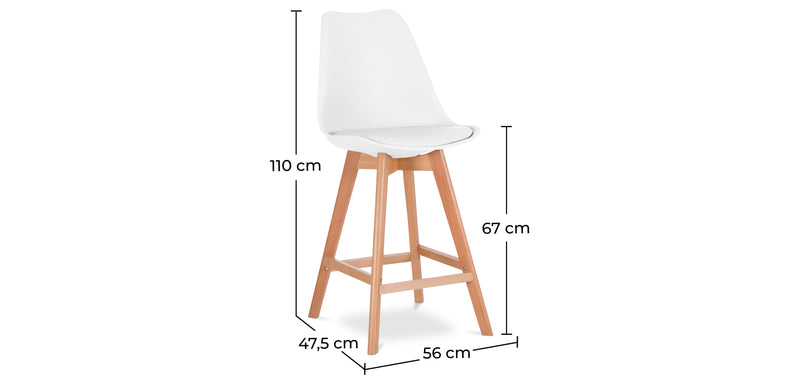Tabouret style scandinave - pieds en bois - Denisse