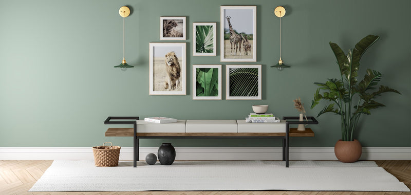 Banc design avec coussins - Bois - 3 places - Lum