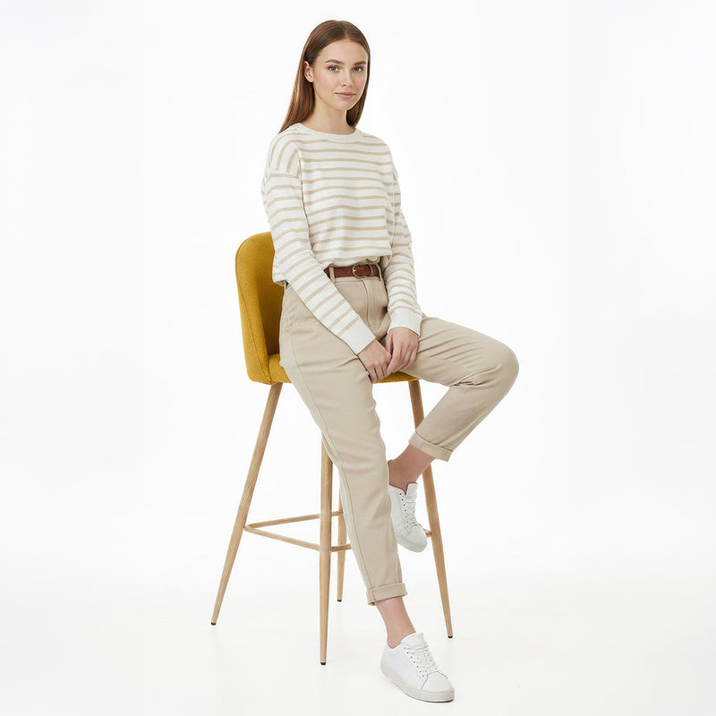 Fabric Upholstered Stool - Scandinavian Design - 76cm - Evelyne - gallery 5