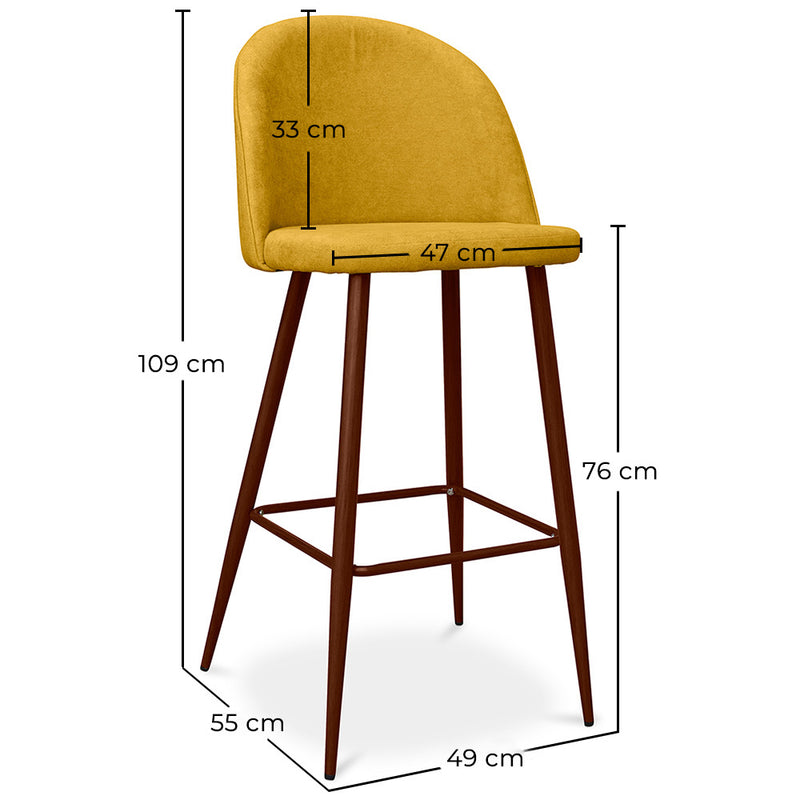 Gepolsterter Stoffhocker - Skandinavisches Design - 76cm - Evelyne