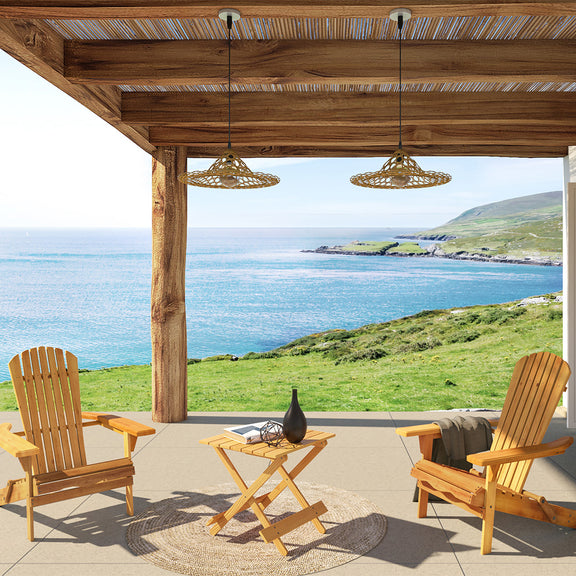 Wooden Outdoor Chair with Armrests - Adirondack Garden Chair - Adirondack - gallery 11
