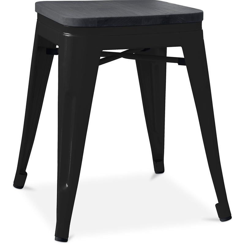 Sgabello Stylix - 46cm - Metallo e legno scuro