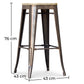 Taburete Stylix - Metal y madera clara - 76cm