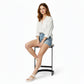 Industrial stool in metal and wood 60cm - Lia