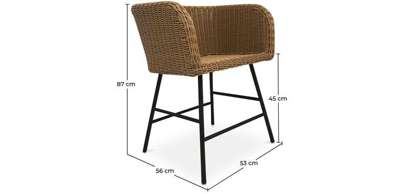 Esszimmerstuhl aus Rattan - Boho-Bali-Design - Ishita