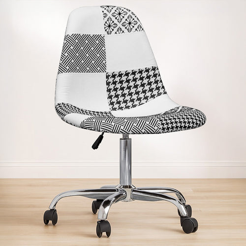 Denisse Office Chair White And Black - Patchwork