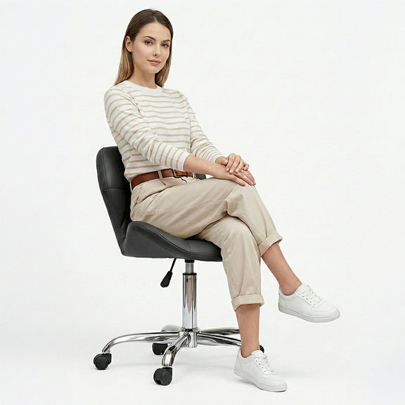 Office Chair with Wheels - Swivel Desk Chair - Upholstered in Leatherette - Wito - gallery 3