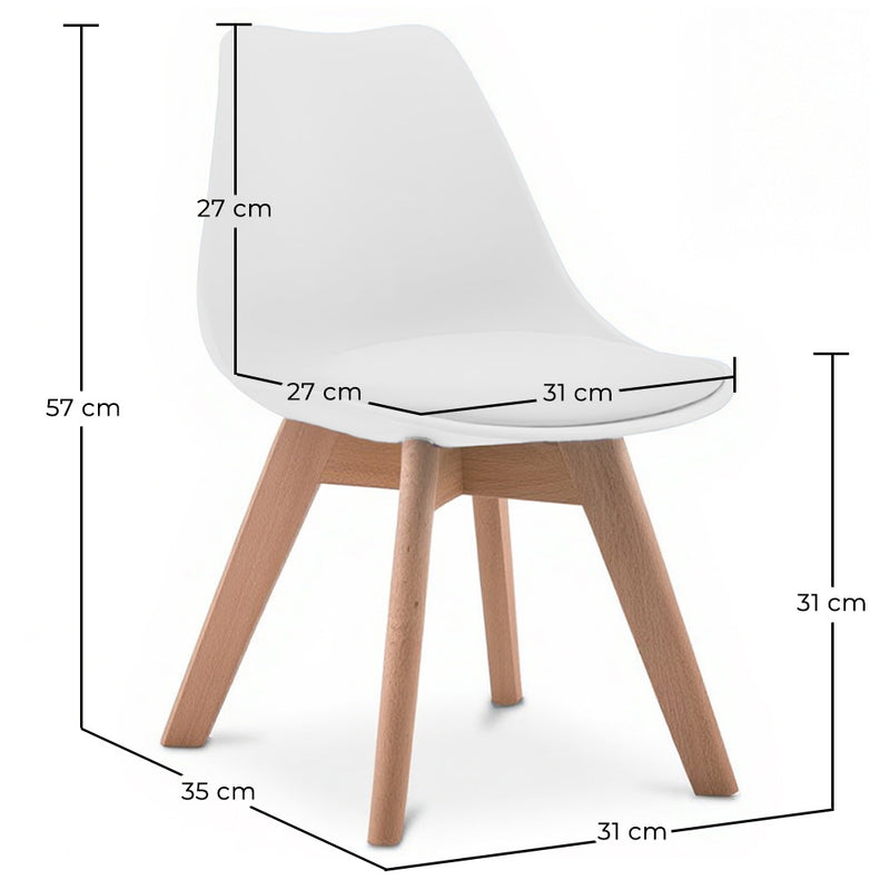 Chaise pour enfant rembourrée en bois et polypropylène