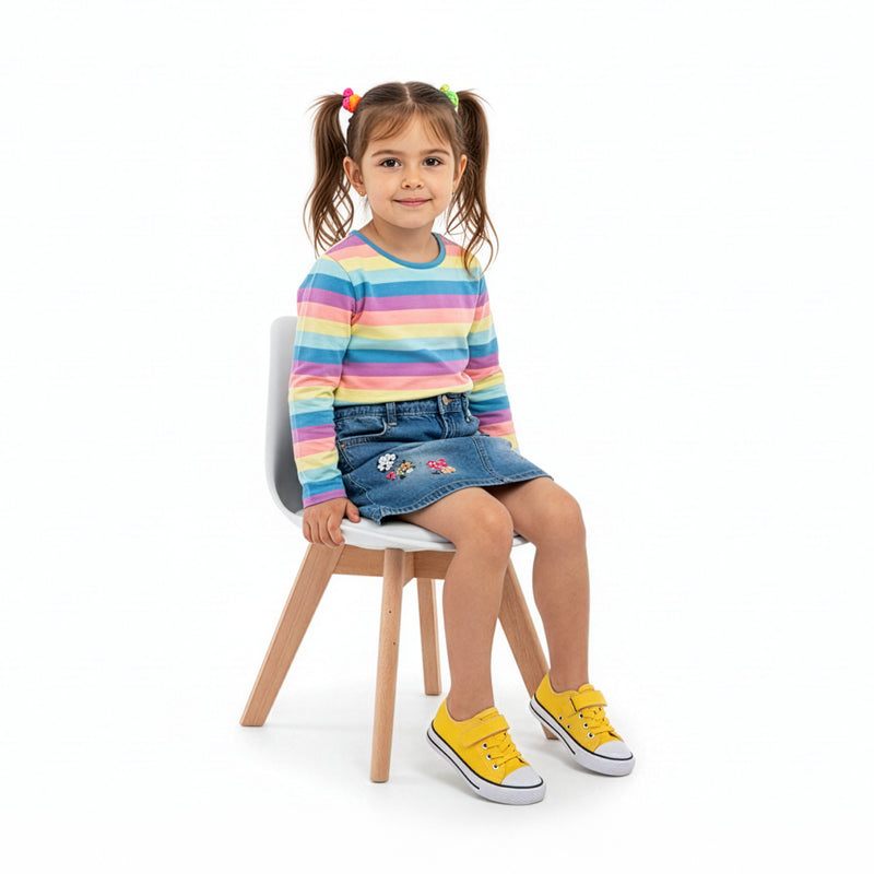 Chaise pour enfant rembourrée en bois et polypropylène