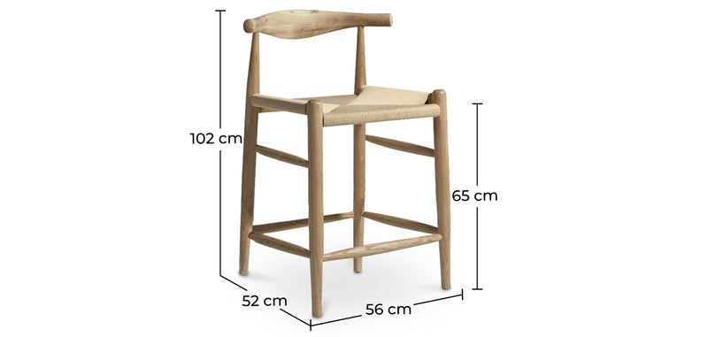 Tabouret en bois design Boho Bali - 65cm - Elb