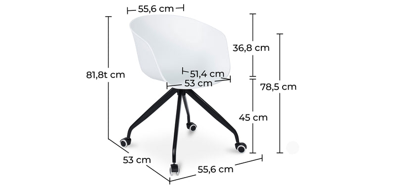 Bureau en Bois - Design Scandinave - Torkel + Chaise de Bureau Design - Joan