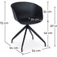 Upholstered Office Chair with Armrests - Black Design Desk Chair - Jodie - Joan - gallery 11