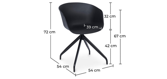 Upholstered Office Chair with Armrests - Black Design Desk Chair - Jodie - Joan - gallery 11