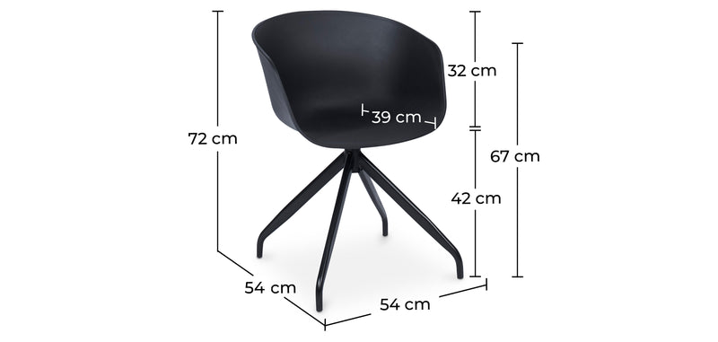 Upholstered Office Chair with Armrests - Black Design Desk Chair - Jodie - Joan - gallery 11