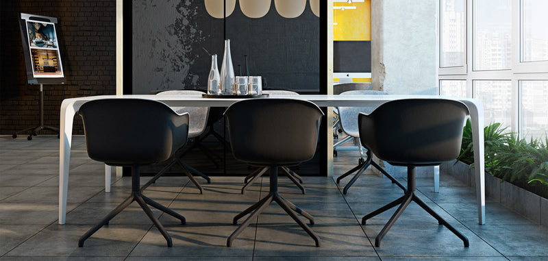 Upholstered Office Chair with Armrests - Desk Chair with Castors - Black and White - Jodie - gallery 11