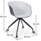 Upholstered Office Chair with Armrests - Desk Chair with Castors - Black and White - Jodie - gallery 12