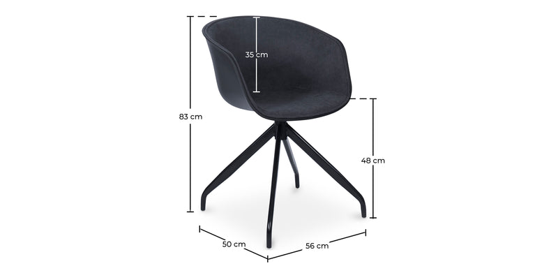 Chaise de bureau Jodie noire