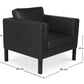 Fauteuil avec accoudoir - Revêtu de cuir - Betzalel