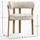Living room armchair with armrests upholstered in Chenille  – Oak-effect legs – Ergonomic and modern design – Okare