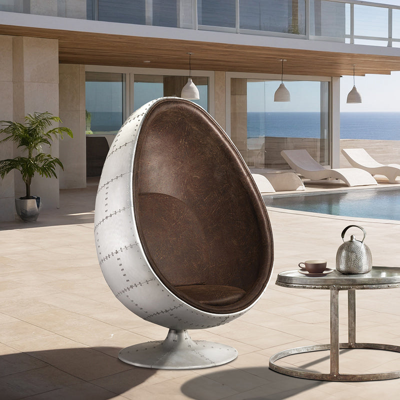 Sillón Eny Chair Aviator - Microfibra con efecto de cuero envejecido