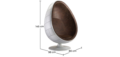 Sillón Eny Chair Aviator - Microfibra con efecto de cuero envejecido