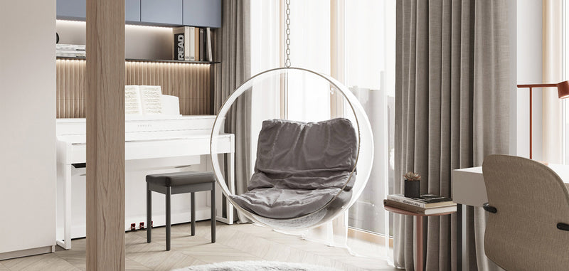Designer hanging armchair - Faux leather upholstery - Popi - gallery 9