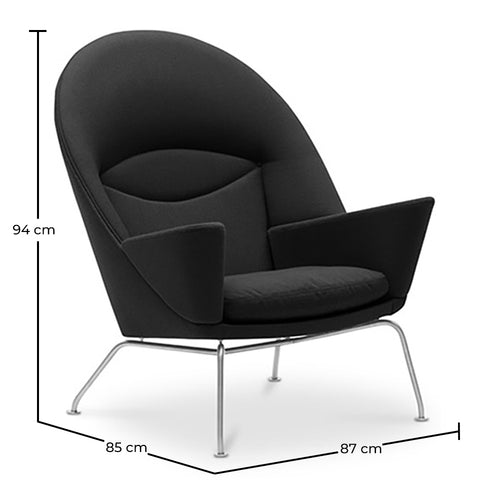Poltrona com apoios de braços - Estofada em tecido - Oculus