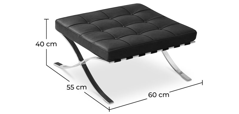 Repose-pieds tapissé en cuir - Town