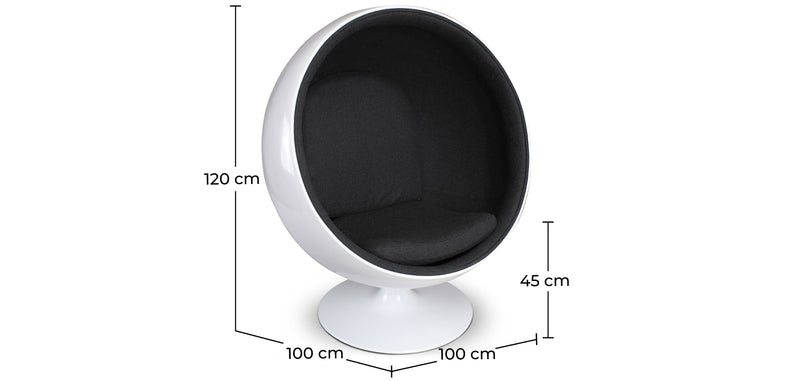 Fauteuil design boule - Tissu rembourré - Batton