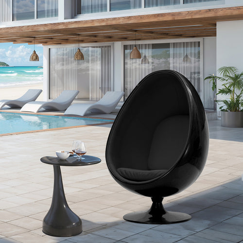 Sillón de diseño Eny Chair - Carcasa negra - Tela