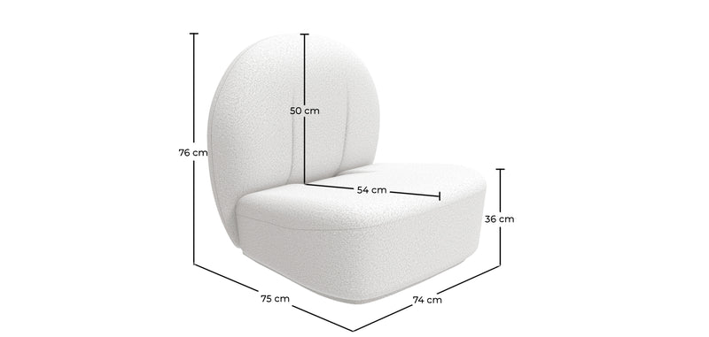 Sillón bouclé blanco - tapizado - Loraine