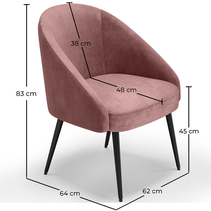 Dining Chair Upholstered Velvet - Wasda