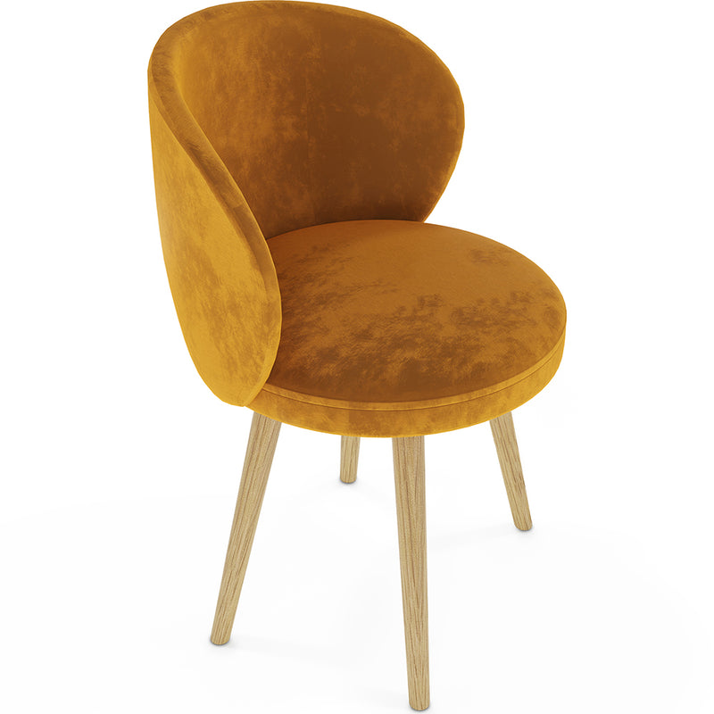 Velvet upholstered dining chair  - Yuna