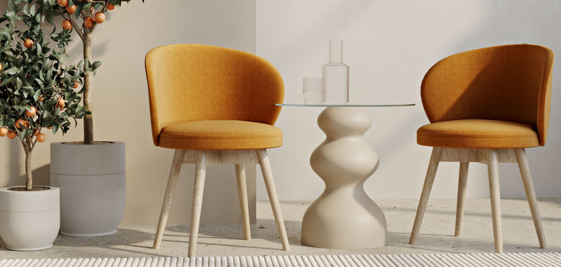 Fauteuil design - tapissé en velours - Yuna