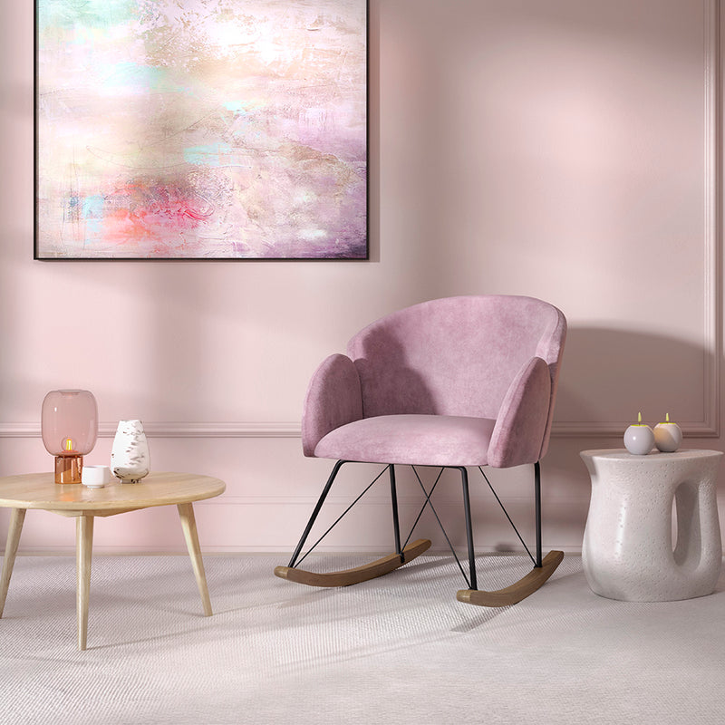 Fauteuil à bascule rembourré en velours - Freia