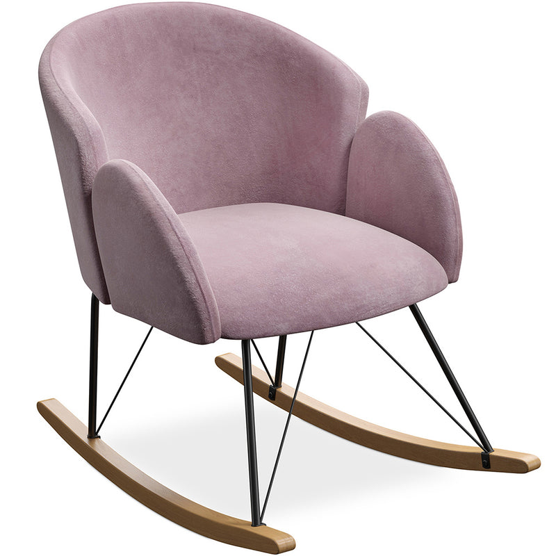 Fauteuil à bascule rembourré en velours - Freia