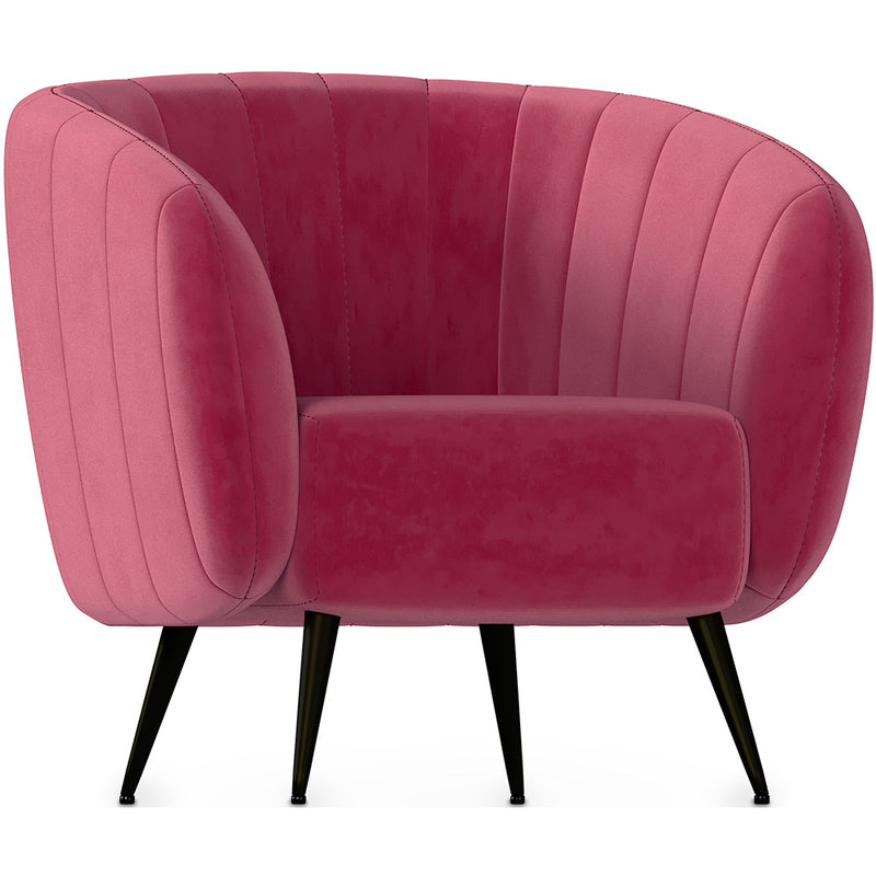 Armchair with Armrests - Upholstered in Velvet - Cognac - Nuba