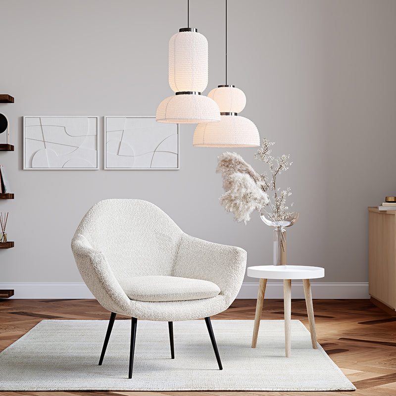Armchair with Armrests - Upholstered in Boucle Fabric - Eila - gallery 2