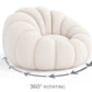 Upholstered Armchair with Ottoman - White Boucle - Rubi - gallery 8