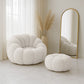 Upholstered Armchair with Ottoman - White Boucle - Rubi - gallery 2