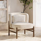 Bouclé Fabric and Wood Armchair - Brina