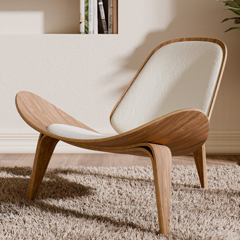 Designer armchair - Scandinavian armchair - Boucle upholstery - Lucy - gallery 3