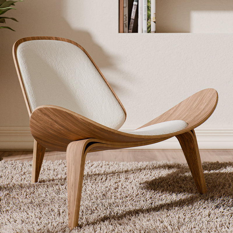 Designer armchair - Scandinavian armchair - Boucle upholstery - Lucy - gallery 3