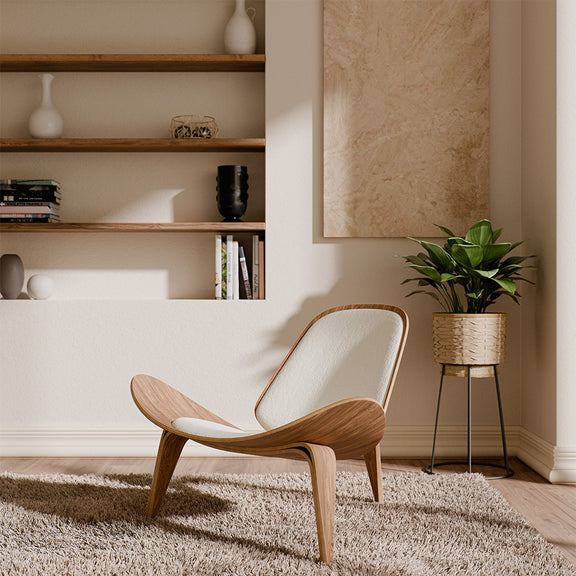 Designer armchair - Scandinavian armchair - Boucle upholstery - Lucy - gallery 1