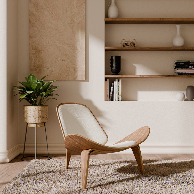 Designer armchair - Scandinavian armchair - Boucle upholstery - Lucy - gallery 1
