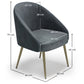 Design Armchair - Upholstered in Velvet - Golden leg - Wasda