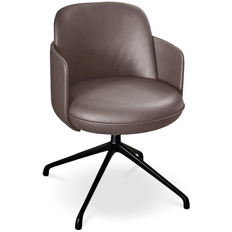 Swivel Armchair Upholstered in Vegan Leather - Modern Design for Luxury Offices and Hotels - Carla
