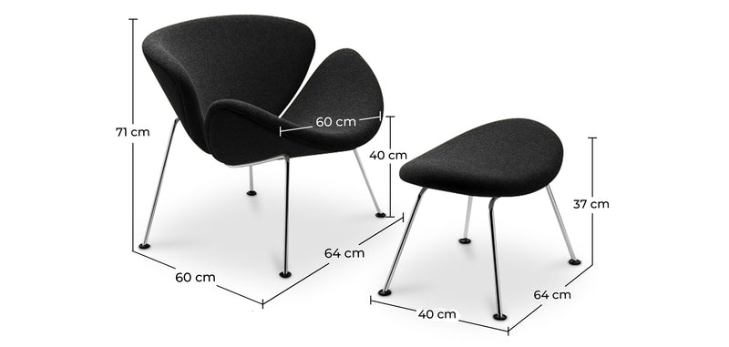 Sillón de diseño con reposapiés - Tapizado - Chunk