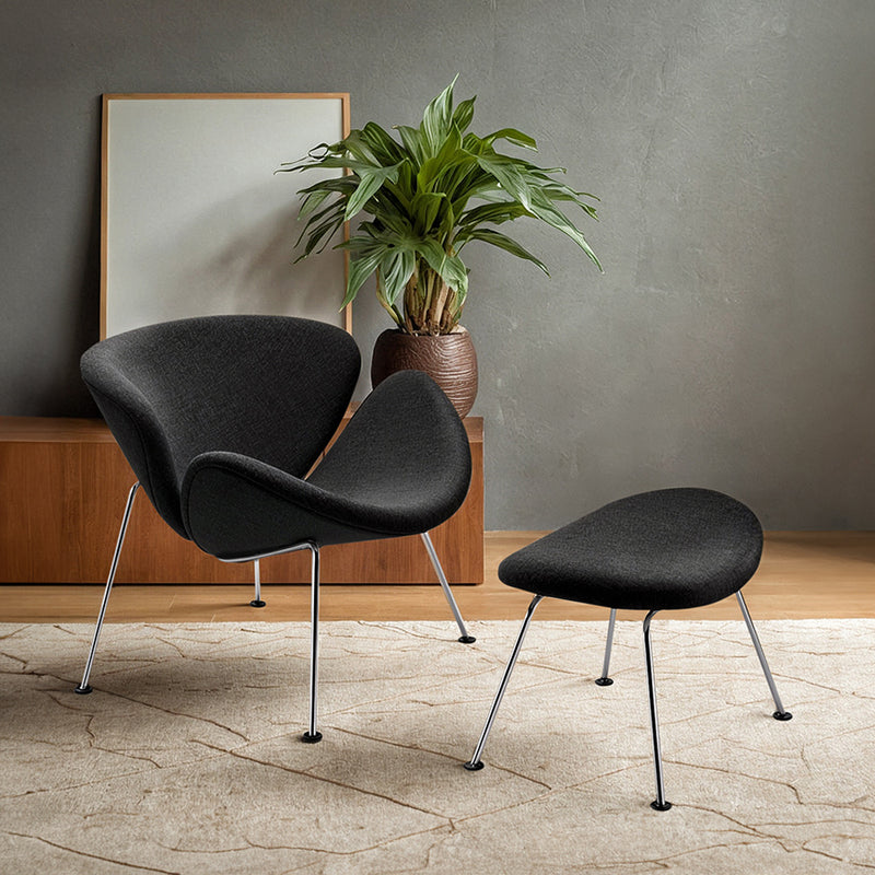 Sillón de diseño con reposapiés - Tapizado - Chunk