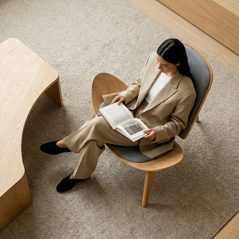 Designer armchair - Scandinavian armchair - Fabric upholstery - Lucy - gallery 6